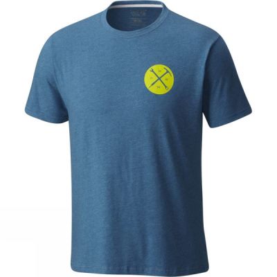 Tee Mountain Hardwear Mountain Mechanic Crest Manga Corta Hombre Azules - Chile HTR057916